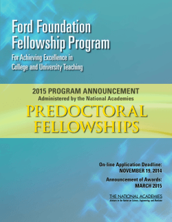 Ford Foundation Fellowship Program PREDOCTORAL FELLOWSHIPS