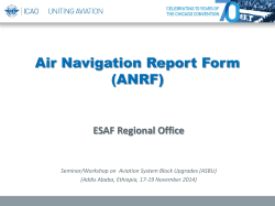Air Navigation Report Form (ANRF)  ESAF Regional Office