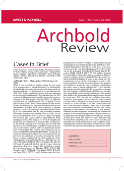 Archbold R eview Cases in Brief