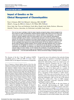 Impact of Genetics on the Clinical Management of Channelopathies