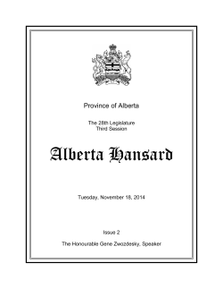 Alberta Hansard Province of Alberta