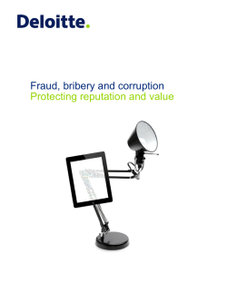 Fraud, bribery and corruption Protecting reputation and value