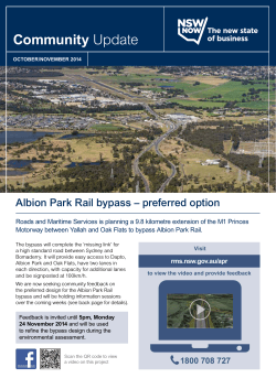 Community Albion Park Rail bypass – preferred option