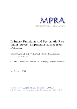 Industry Premiums and Systematic Risk under Terror: Empirical Evidence from Pakistan