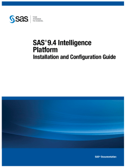 SAS 9.4 Intelligence Platform Installation and Configuration Guide