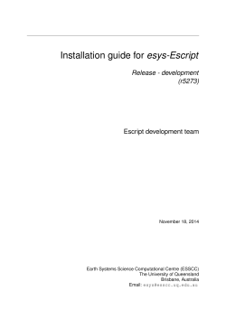 Installation guide for esys-Escript Release - development (r5273) Escript development team
