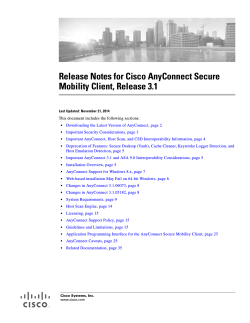 Release Notes for Cisco AnyConnect Secure Mobility Client, Release 3.1