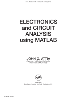 ELECTRONICS and CIRCUIT ANALYSIS using MATLAB