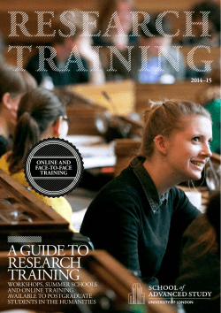 A GUIDE TO RESEARCH TRAINING 2014–15