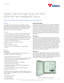 Tellabs 1100-703 Single Family Unit (SFU) GPON ONT with Integrated RF Return