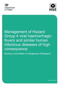 Management of Hazard Group 4 viral haemorrhagic fevers and similar human