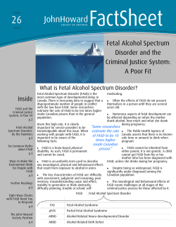 FactSheet 26 Fetal Alcohol Spectrum Disorder and the