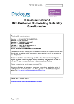 Disclosure Scotland B2B Customer On-boarding Suitability Questionnaire.