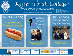 Kesser Torah College Your Weekly eNewsletter KTC attends Full School BBQ