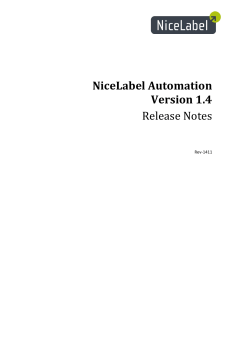 NiceLabel Automation Version 1.4  Release Notes