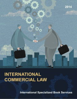 INTERNATIONAL COMMERCIAL LAW 2014 International Specialized Book Services