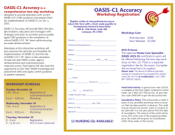OASIS-C1 Accuracy Workshop Registration is a comprehensive two-day workshop