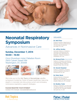 Neonatal Respiratory Symposium Advances in Noninvasive Care