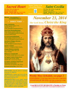 November 23, 2014  Christ the King Sacred Heart