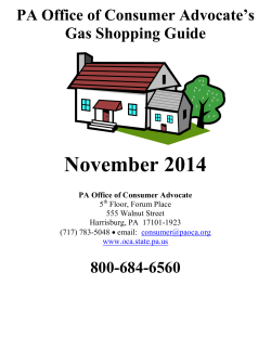 November 2014 PA Office of Consumer Advocate’s Gas Shopping Guide