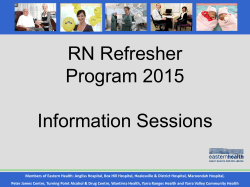 RN Refresher Program 2015  Information Sessions