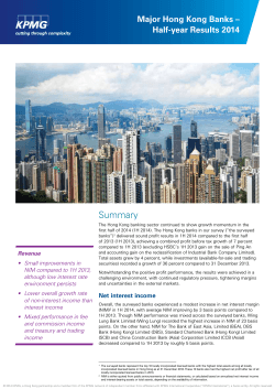 Summary Major Hong Kong Banks – Half-year Results 2014