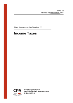 Income Taxes  HKAS 12 Revised May November 2014