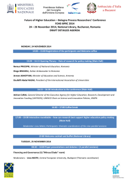 Future of Higher Education – Bologna Process Researchers’ Conference FOHE-BPRC 2014