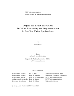 Object and Event Extraction for Video Processing and Representation