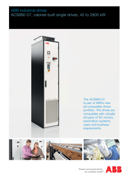 ABB industrial drives ACS880-07, cabinet-built single drives, 45 to 2800 kW