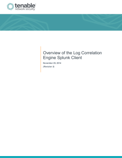 Overview of the Log Correlation Engine Splunk Client  November 20, 2014
