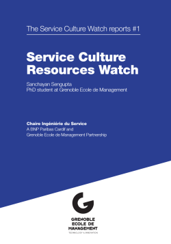 Service Culture Resources Watch The Service Culture Watch reports #1 Sanchayan Sengupta