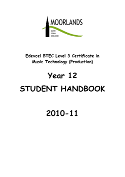Year 12 STUDENT HANDBOOK 2010-11