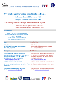 Club d’escrime Parmentier Grenoble 9 Challenge Européen Cadettes Épée Dames