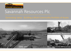 Savannah Resources Plc  HEAVY MINERAL SANDS – MOZAMBIQUE