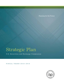 Strategic Plan  Planning for the Future