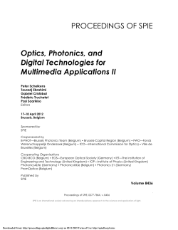 PROCEEDINGS OF SPIE Optics, Photonics, and Digital Technologies for Multimedia Applications II