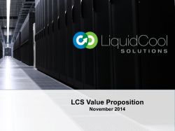 LCS Value Proposition - LiquidCool Solutions