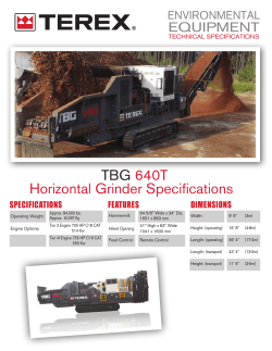 TBG 640T Horizontal Grinder Specifications