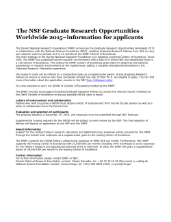 The NSF Graduate Research Opportunities Worldwide 2015