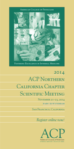 2014 ACP Northern California Chapter Scientific Meeting