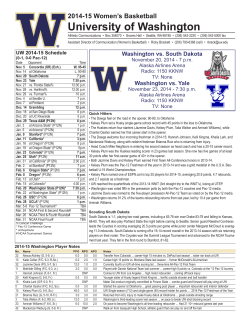 Game Notes - University of Washington