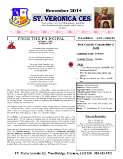 November 2014 - St. Veronica CES