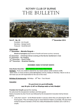 Last week - Rotary Club of Burnie