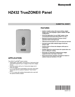 Honeywell HZ432 Spec Sheet