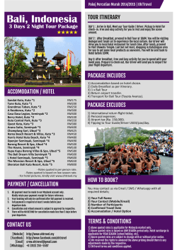 3 Days 2 Night Tour Package Bali, Indonesia