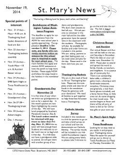 Current Newsletter - St. Mary's School
