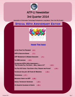 2014 Q3 Newsletter - AITP