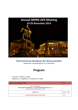 Annual IMPRS-APS Meeting Program