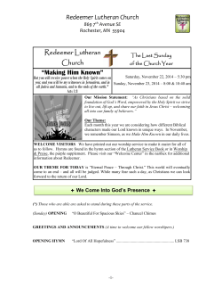 Bulletin for November 23, 2014